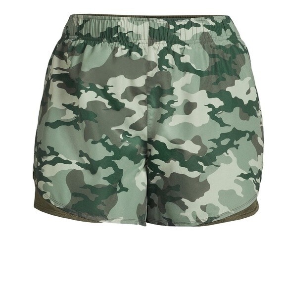 New Athletic Works Core Running  Shorts Green Camo Size Large - Picture 2 of 10